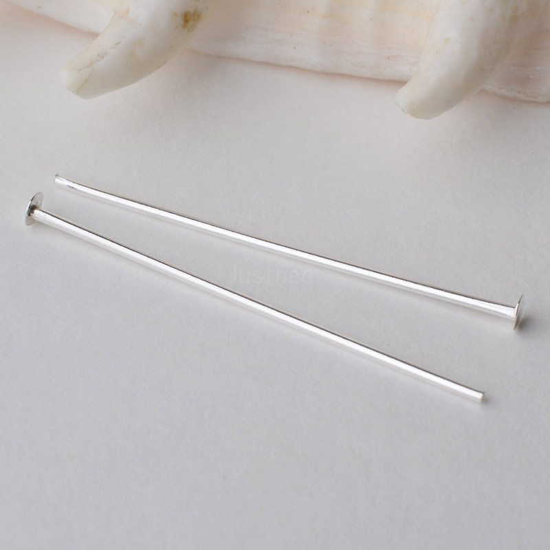 Jewelry Making Silver - Jarum Kepala Datar Perak Sterling 925,