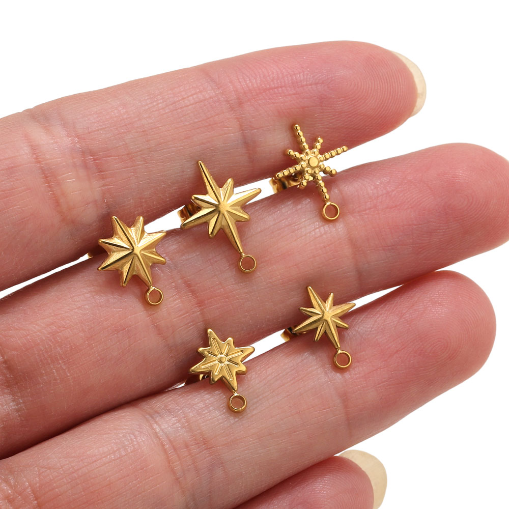 Jewelry Making Tutorial - 6 pcs Anting-anting Bintang Stainless Steel