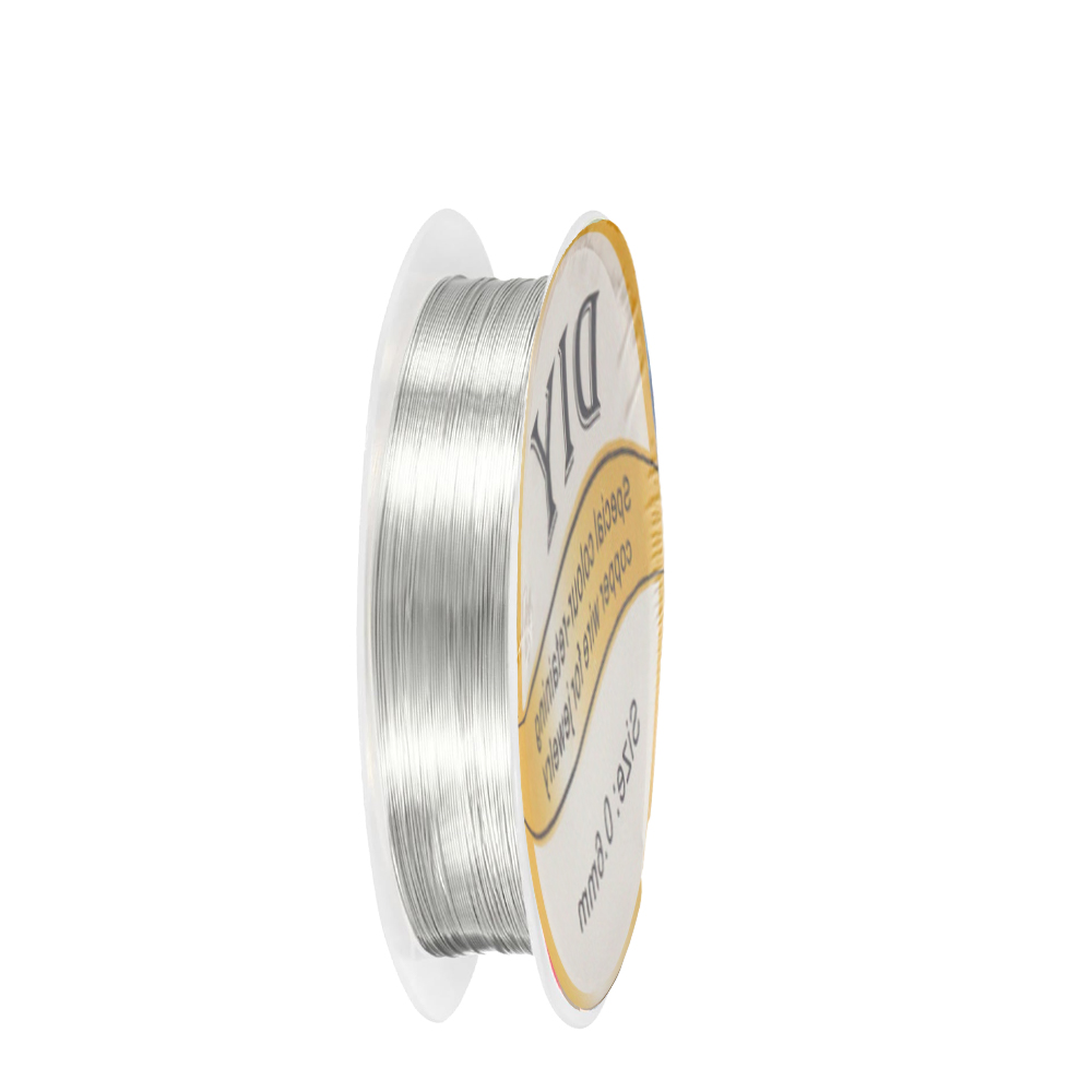 Jewelry Making Silver - 1 Rol Kawat Tembaga Perak 0.3/0.4/0.5/0.6/0.8Mm