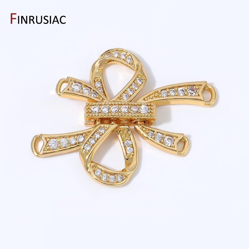 Jewelry Making Bead - Klip Penghubung Pita Berongga Berlapis Emas