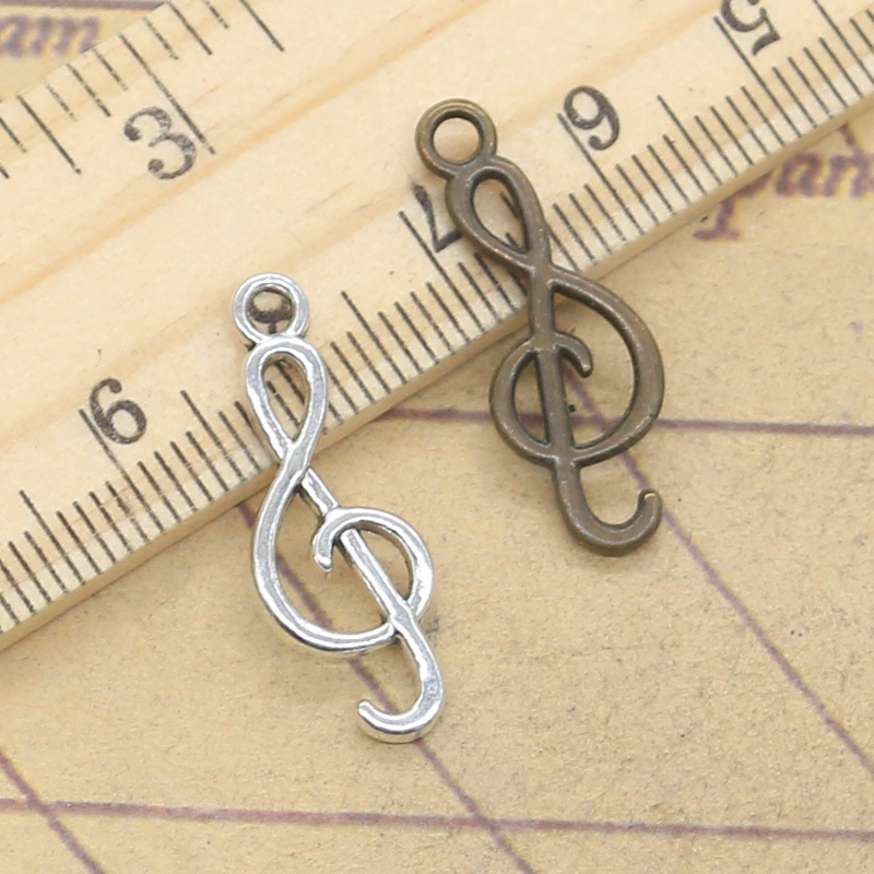 Jewelry Making Notes - 20pcs Liontin Nada Musik 25x9mm Warna