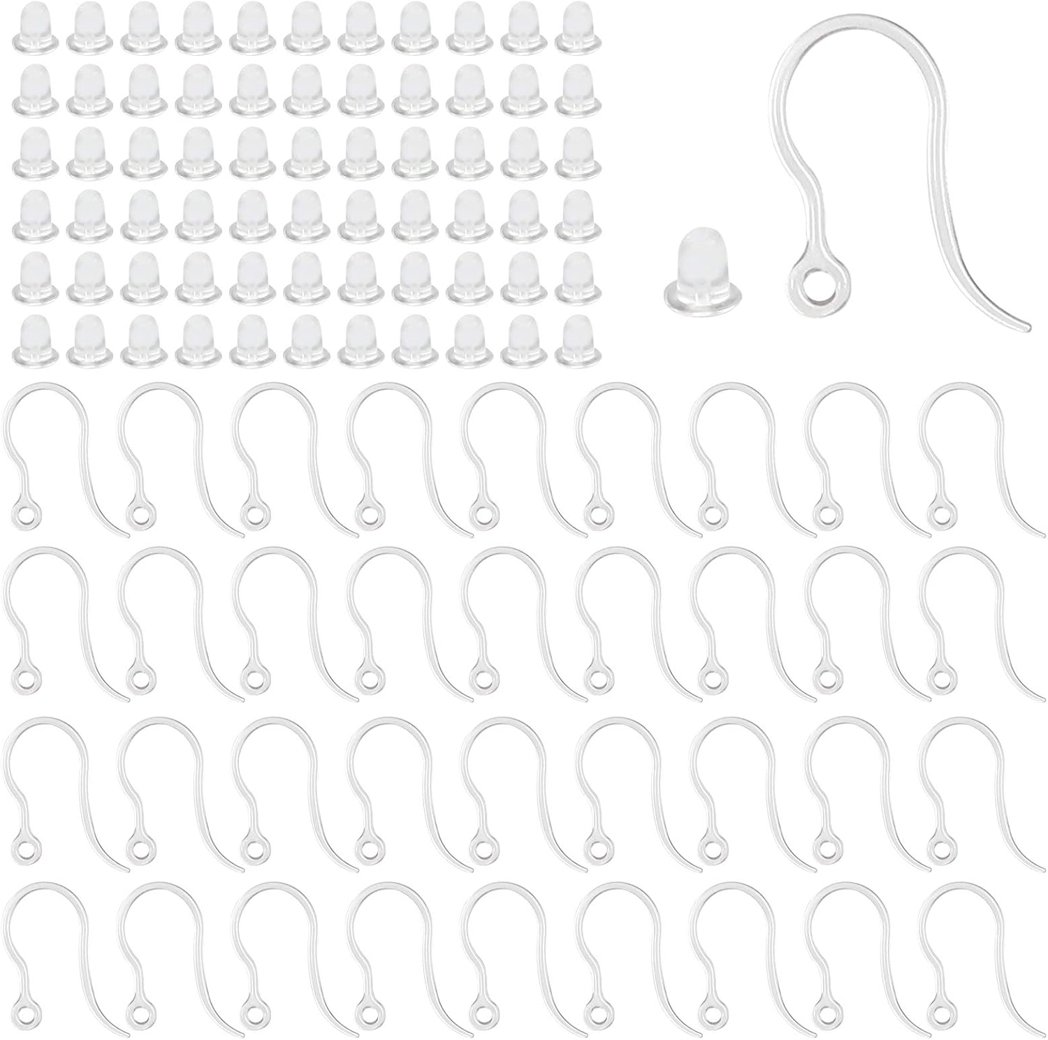 Jewelry Making Resin - 40 pcs Pengait Anting Plastik Transparan