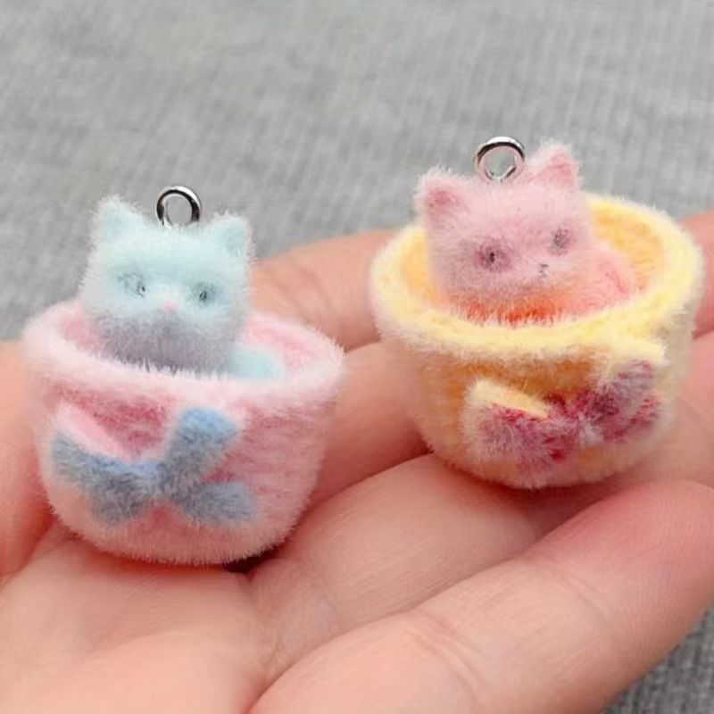 4 buah liontin kucing resin 3D - Jewelry Making Birthday Party ulasan dan harga