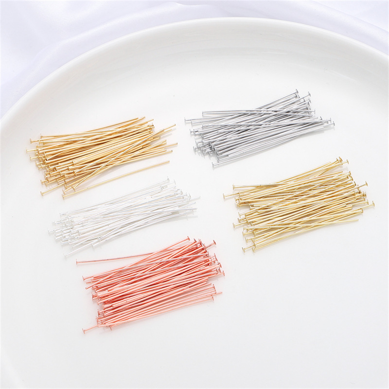 50pcs/pak Pin Kepala Datar Per - Jewelry Making Silver ulasan dan harga