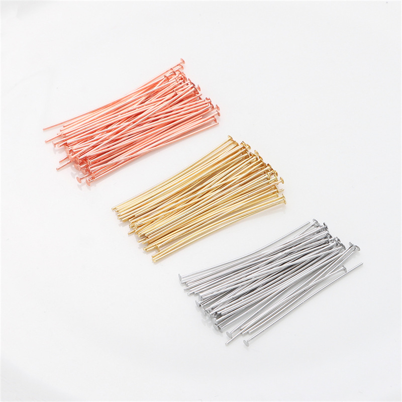 50pcs/pak Pin Kepala Datar Per - Jewelry Making Silver ulasan dan harga