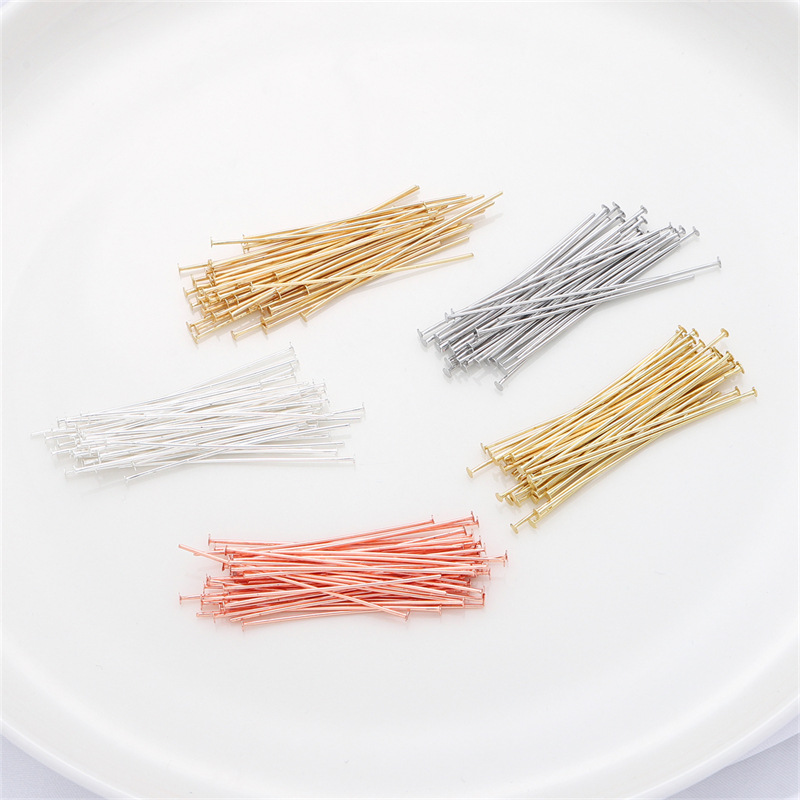 50pcs/pak Pin Kepala Datar Per - Jewelry Making Silver ulasan dan harga