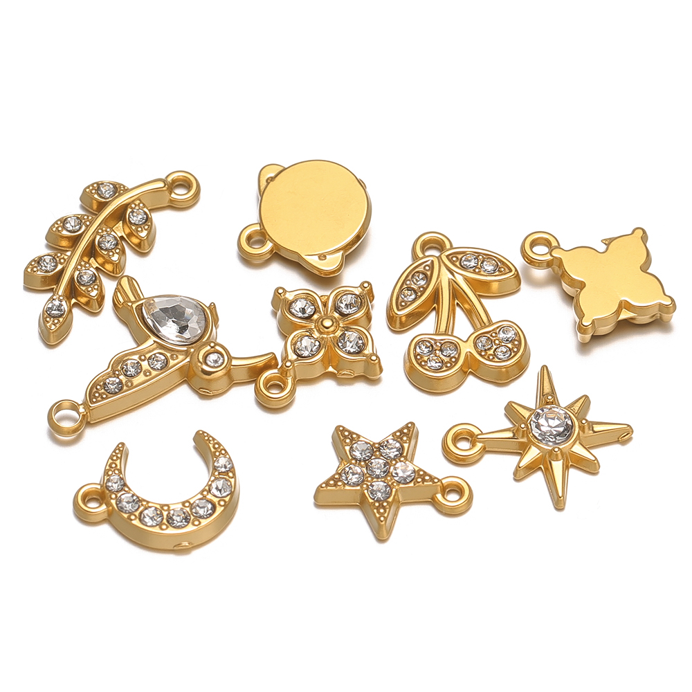 5Pcs Liontin Bintang Bulan Kec - Jewelry Making 4 Year Old ulasan dan harga