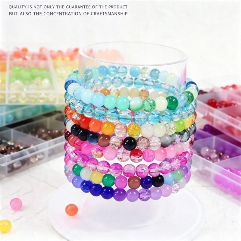 Manik-manik Kaca 24 Warna 6mm  - Jewelry Making Tool Kit ulasan dan harga
