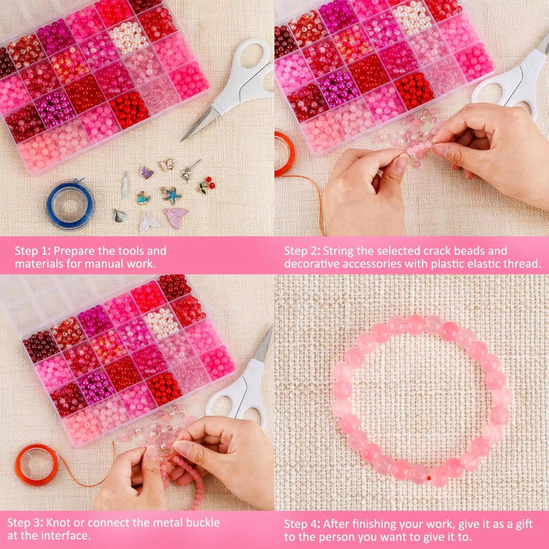 Manik-manik Kaca 24 Warna 6mm  - Jewelry Making Tool Kit ulasan dan harga