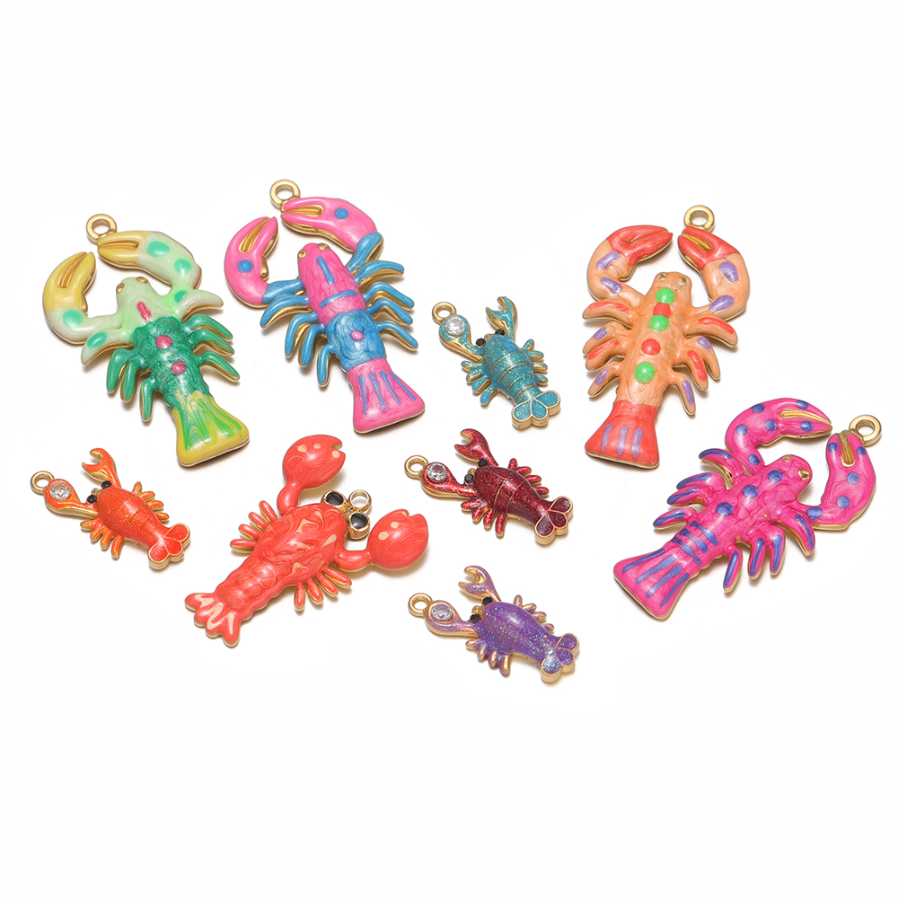 4Pcs Liontin Lobster Enamel Ba - Jewelry Making 4 Year Old ulasan dan harga