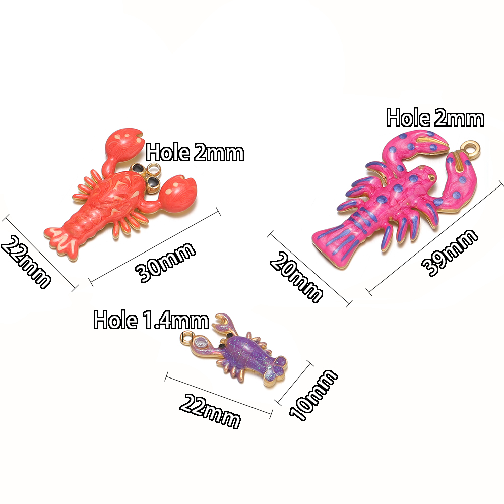4Pcs Liontin Lobster Enamel Ba - Jewelry Making 4 Year Old ulasan dan harga