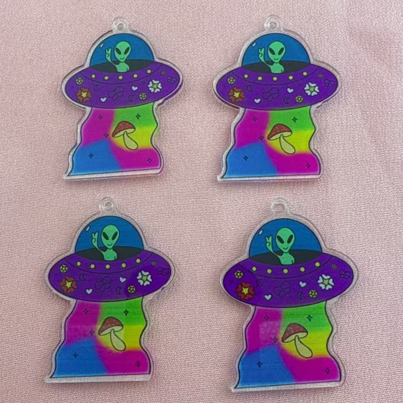 10 Buah Liontin Karakter Alien - Jewelry Making Birthday Party ulasan dan harga