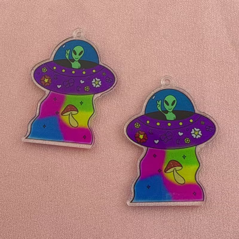 10 Buah Liontin Karakter Alien - Jewelry Making Birthday Party ulasan dan harga