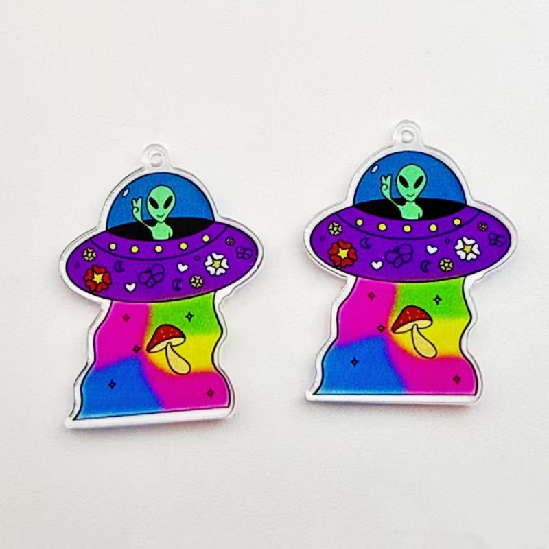 10 Buah Liontin Karakter Alien - Jewelry Making Birthday Party ulasan dan harga
