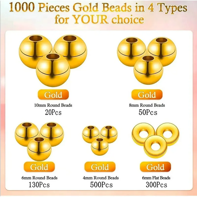 1000 Buah Kit Manik Spacer Ema - Jewelry Making Tutorial ulasan dan harga