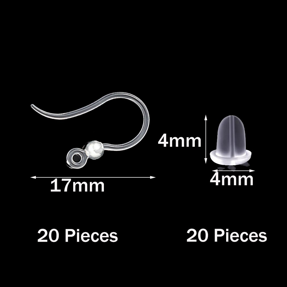 40 pcs Pengait Anting Plastik  - Jewelry Making Resin ulasan dan harga