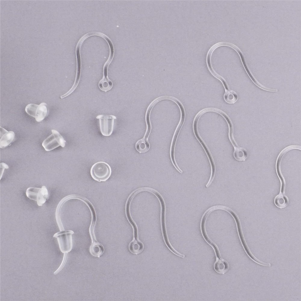 40 pcs Pengait Anting Plastik  - Jewelry Making Resin ulasan dan harga