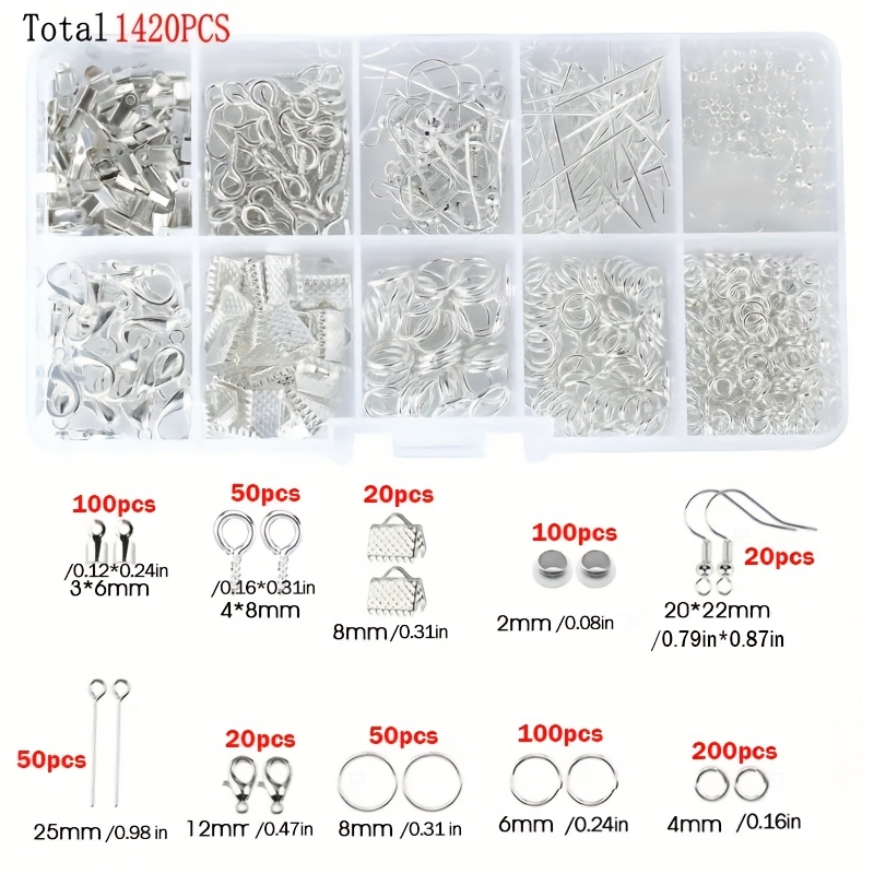 1420pcs 1 kotak Set Perlengkap - Jewelry Making Jump Rings ulasan dan harga