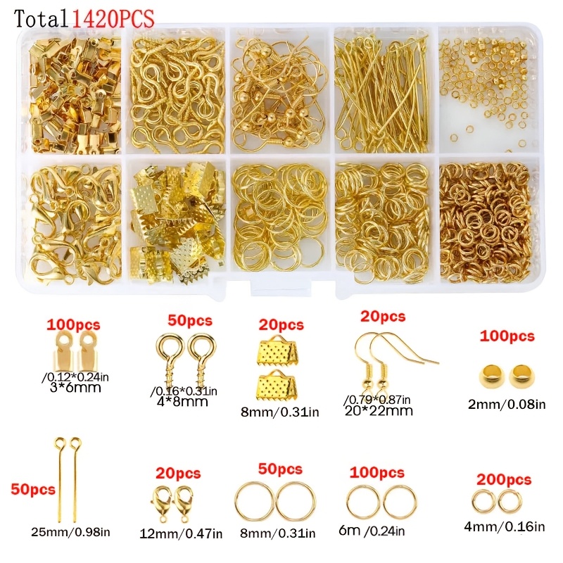 1420pcs 1 kotak Set Perlengkap - Jewelry Making Jump Rings ulasan dan harga